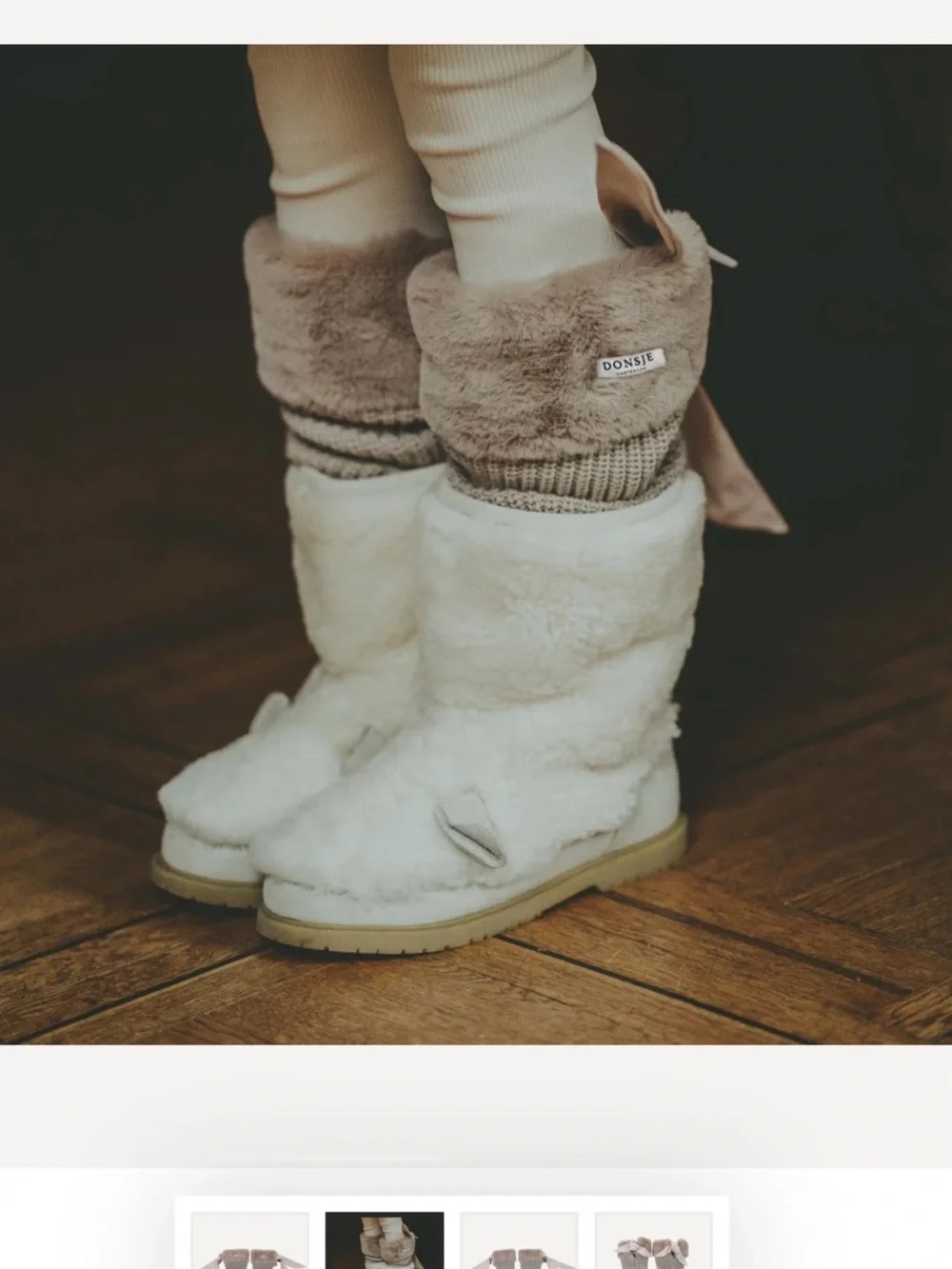 Donsje Teddy Taupe Leg Warmers for Kids